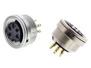 Lumberg M16 5-polige PCB Vrouwelijke Connector, 240°, Achterste Schroefmontage, IP68