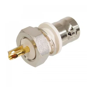 Amphenol 031-10-RFXG1 Conector BNC Fêmea, 50 Ohm, 1 GHz, Reto, Isolado, Terminais de Solda, +165°C