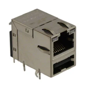 BEL STEWART 0821-1X1T-36-F RJ45 8P8C Vrouwelijke THT Horizontale Afgeschermde Connector met Magnetic