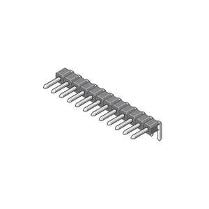 Garry 088 Serie Pin Header, 50-pins, 2.54mm Pitch, 90° Hoek, Doorsteekmontage, Verguld
