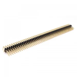 Garry 088 Serie Pin Header, 2x50-pins, 2.54mm Pitch, 90° Hoek, Doorsteekmontage, Dubbele Rij, Vergul