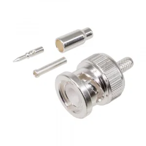 TE Connectivity BNC-stekker, 50 Ohm, crimp, RG174/188, PTFE-isolatie, 4 GHz