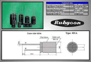 Rubycon 10-400P-105-R 10uF 450V Electrochemical capacitor