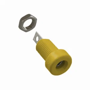 Cinch Connectors 4mm Banaanbus, Geel, 15A, Geïsoleerd