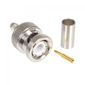 Huber+Suhner BNC Crimp Stekker 50 Ohm, Recht, Teflon Isolatie, 2.5 GHz
