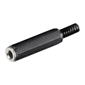 Goobay 6.3mm Stereo Audio Jackaansluiting, Vrijhangend, Trekontlasting, Soldeerbaar, 3-polig