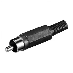 Goobay 11277 RCA Stekker, Zwart, Trekontlasting, Soldeerlip