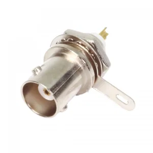 Goobay 11341 Conector BNC Fêmea, Impedância 50 Ohm, Conexão por Abas de Solda, Configuração Reta