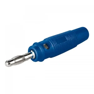 Goobay 4mm Banaanplug, Blauw, Veer, Schroefkabelbevestiging