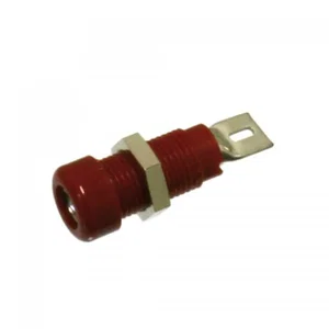 4mm Rode Banaanbus, 24A, Soldeerlip, 60V DC / 30V AC
