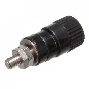 12002-SCHWARZ 4mm Banaanbus, Zwart, Schroefbevestiging, 25A