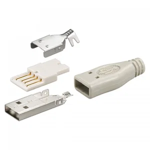 Goobay 12025 USB-A Receptacle, Kabelmontage, 4-pins, Recht, met Trekontlasting