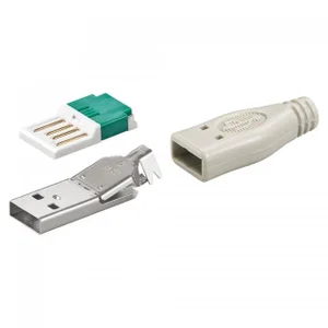 Goobay 12035 USB-A Receptacle, Kabelmontage, 4-pins, Recht, met Trekontlasting