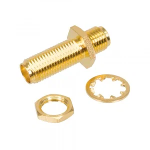Amphenol 132170 SMA RF-connector, 50 Ohm, 18 GHz, Rechte zwevende bus/bus, 4 Aansluitingen