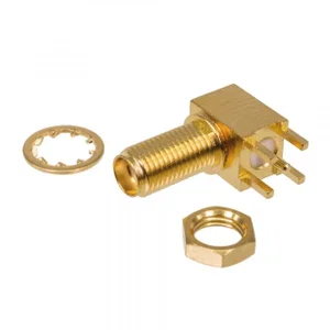Cinch Connectivity 142-0701-501 SMA 90° PCB Jack, 50 Ohm, 18 GHz, Doorsteekmontage