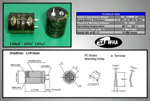 Hitano 150-400P-105-25X30H 150uF 400V Electrochemical capacitor