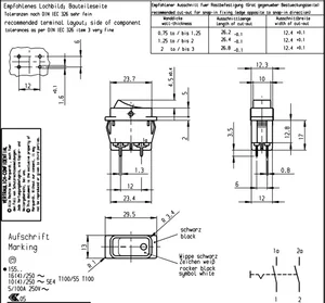 Interrupteur à bascule Marquardt Switches Inc. 1552-2602 DPST 16A