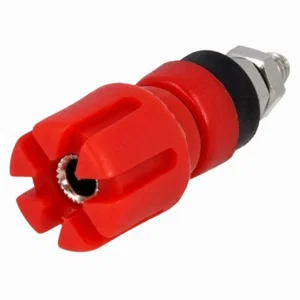 Cliff 4mm Banaanbus, 30A, 60V DC, Vernikkeld, Rood