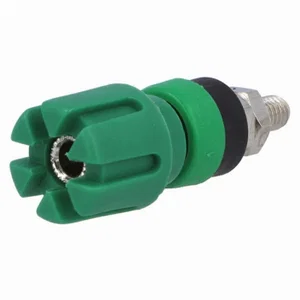 Cliff 4mm Banaanbus, 30A, 60V DC, Vernikkeld, Groen