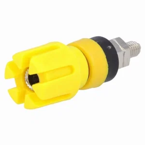 Cliff 159775-YE-CLIFF Bananenbuchsenstecker 4mm, vernickelt, Schraubklemme, 60VDC, 30A
