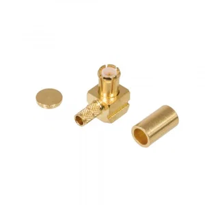Huber+Suhner 16_MCX-50-2-14-111_NH MCX 90° Krimpplug, Zwevend, 50 Ohm, 6 GHz