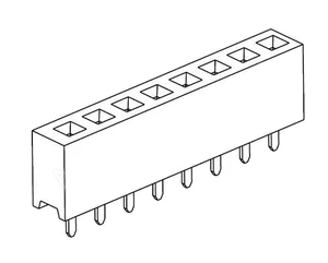 Penheader Bus 2209S-12SG 12-pins RM2 Recht