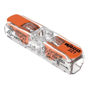 Wago 221-2411 COMPACT Hendel Draadverbinder, 1-Polig, 0.2-4mm², 32A