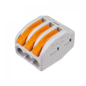 Wago 222-413 3-polige Kabelconnector met Hendel, 32A 400V