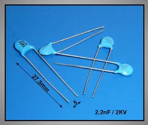 Condensateur céramique 222M-2KV-Y5V 2.2nf 5V RM5