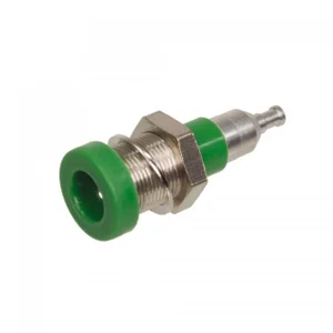 Staubli 23-0110-25 4mm Groene Banaanbus, Paneelmontage, Schroefbaar, Geïsoleerd, 60V 25A