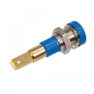 Staubli 23-0190-23 Buchsenstecker, 4.8mm Faston-Anschluss, 4mm Bananenbuchse, Vergoldete Messingkont