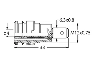 Multi-contact Ag. SLB4-F6.3 Veiligheidsbanaanbus 4mm, Verguld, Zwart, 1000V 32A