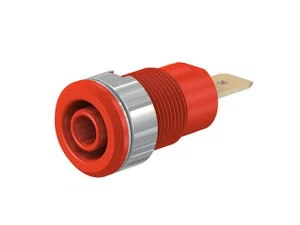 Multi-contact Ag. SLB4-F6.3 Veiligheidsbanaanbus 4mm, Verguld, Rood, 1000V 32A