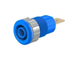 Multi-contact Ag. SLB4-F6.3 Veiligheidsbanaanbus 4mm, Verguld, Blauw, 1000V 32A