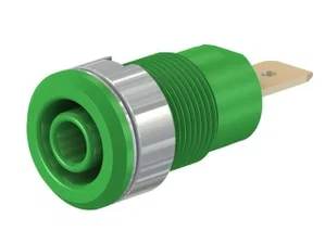 Multi-contact Ag. SLB4-F6.3 Veiligheidsbanaanstekkerbus 4mm, verguld, groen/geel, 1000V 32A