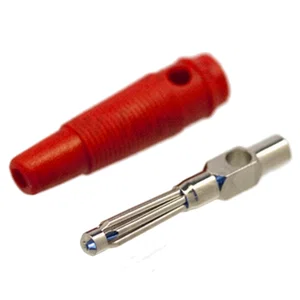 AMA 25-413-1 Bananenstecker Prüfleitung, 30VAC-60VDC, 10A, Weich-PVC, Rot