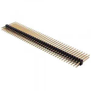 E-tec SL2 Serie Pin Header, 2x40-pins, 2.54mm Pitch, Doorsteekmontage, Dubbele Rij, Verguld