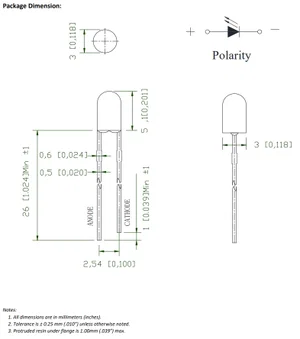 Lucky Light 304WC2J-W6-3PD White 3mm LED