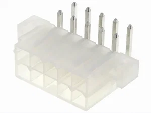Molex Mini-Fit Jr. 10-Pins Mannelijke 90° THT Draad-naar-Printplaat Connector, 4.2mm Raster, 9A