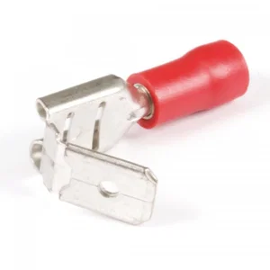 FCI 3925 FASTON .250 Dubbele Krimpklem, 6.3x0.8mm, Rood, 1.0mm², Geïsoleerd