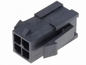 Div 43020-0400 Micro-Fit 3.0 Male Connectorbhuis, 4-Pins, 3mm Pitch, Kabelmontage, Zwart