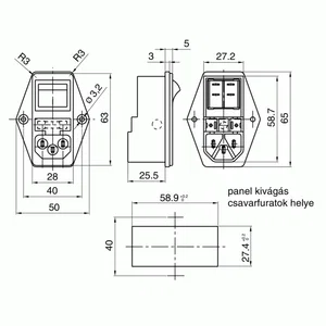 Schurter 4304-6058 C14 Paneelmontage Voedingsingang 10A met Schakelaar en Zekeringhouder