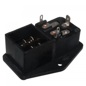 Schurter 4304-6090 Paneelmontage Stekker met Zekeringhouder en Schakelaar, 4.8mm FASTON, 250V 10A