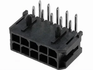 Molex Micro-Fit 3.0 Male Connector, 10-Pins, 90 Graden, THT, 3mm Pitch, 600V, 5A