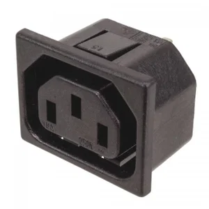 K+B Connector 43R043121150 Snap-In Netvoedingsaansluiting, 250V 10A, Soldeerlippen
