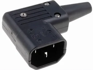 Schurter 4733-0000 AC Stekker C14(E), 90 Graden, Mannelijk, 250VAC 10A, Kabelmontage