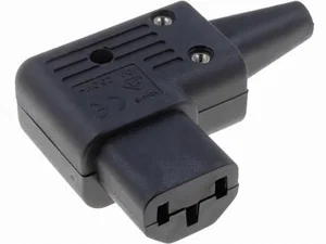 Schurter 4785 C13 AC-voedingsconnector, kabelmontage, 3-pins, 10A 250VAC, 90° hoek