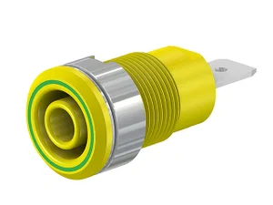Stäubli Electrical Connectors SLB4-F/N-X Veiligheidsbanaanstekkerbus 4mm, groen/geel, 1000V 24A