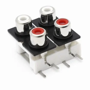 4-Kanaals RCA-bus, THT, Rood/Wit