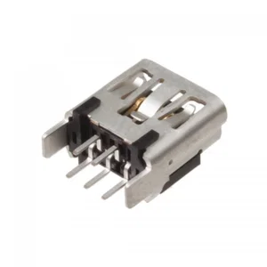 Molex 500075-1517 Mini USB-B Receptacle, 7-Pins, Through-Hole, Verticaal, Afgeschermd